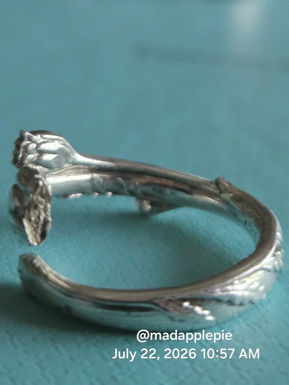 1885 Tiffany & Co Marigold (Tulip) Spoon Ring In Sterling Luxury Minimalist #98 - Picture 6 of 14